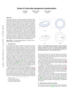 Center of circle after perspective transformation