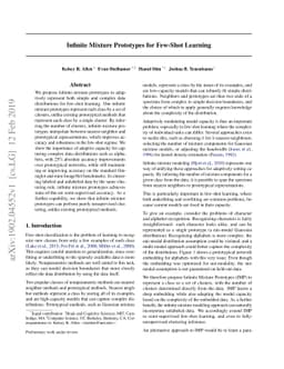Infinite Mixture Prototypes for Few-Shot Learning