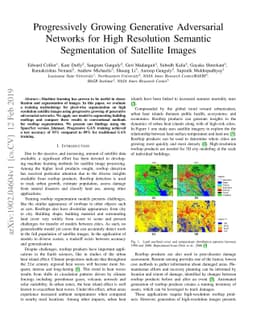 Progressively Growing Generative Adversarial Networks for High
  Resolution Semantic Segmentation of Satellite Images