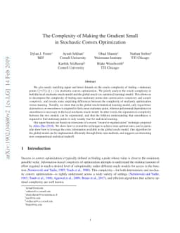 The Complexity of Making the Gradient Small in Stochastic Convex
  Optimization