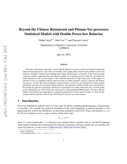 Beyond the Chinese Restaurant and Pitman-Yor processes: Statistical
  Models with Double Power-law Behavior
