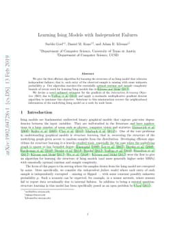 Learning Ising Models with Independent Failures