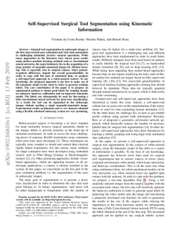 Self-Supervised Surgical Tool Segmentation using Kinematic Information