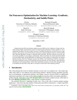 On Nonconvex Optimization for Machine Learning: Gradients,
  Stochasticity, and Saddle Points