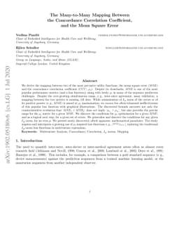 The Many-to-Many Mapping Between the Concordance Correlation Coefficient
  and the Mean Square Error