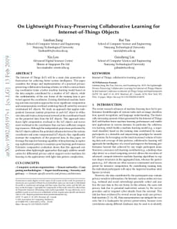 On Lightweight Privacy-Preserving Collaborative Learning for IoT Objects