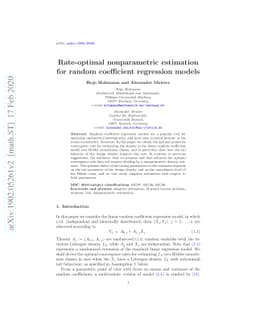 Rate-optimal nonparametric estimation for random coefficient regression
  models