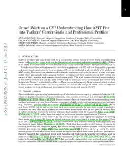 Crowd Work on a CV? Understanding How AMT Fits into Turkers' Career
  Goals and Professional Profiles