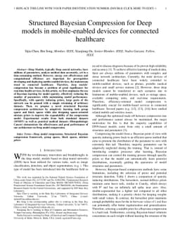 Structured Bayesian Compression for Deep models in mobile enabled
  devices for connected healthcare