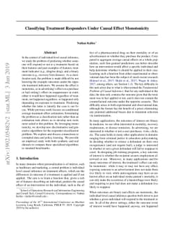 Classifying Treatment Responders Under Causal Effect Monotonicity