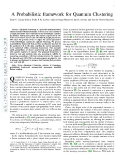 A Probabilistic framework for Quantum Clustering