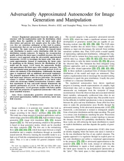 Adversarially Approximated Autoencoder for Image Generation and
  Manipulation