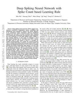 Deep Spiking Neural Network with Spike Count based Learning Rule