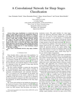 A Convolutional Network for Sleep Stages Classification