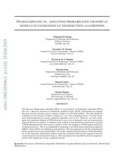 On resampling vs. adjusting probabilistic graphical models in estimation
  of distribution algorithms