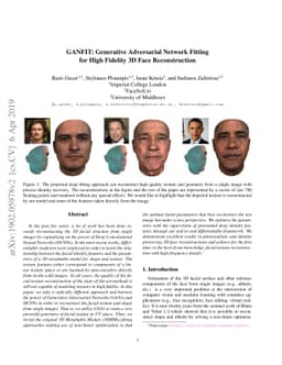GANFIT: Generative Adversarial Network Fitting for High Fidelity 3D Face
  Reconstruction