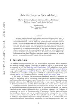 Adaptive Sequence Submodularity