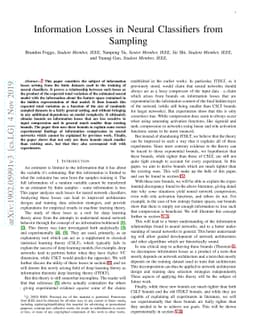 Information Losses in Neural Classifiers from Sampling