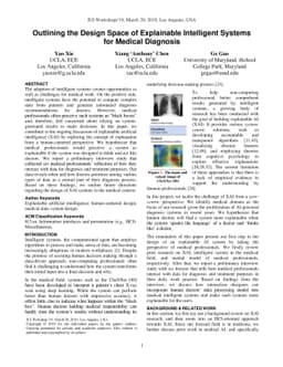 Outlining the Design Space of Explainable Intelligent Systems for
  Medical Diagnosis