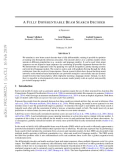 A Fully Differentiable Beam Search Decoder