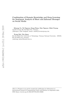 Combination of Domain Knowledge and Deep Learning for Sentiment Analysis
  of Short and Informal Messages on Social Media