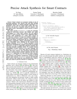 Precise Attack Synthesis for Smart Contracts