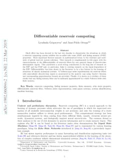 Differentiable reservoir computing
