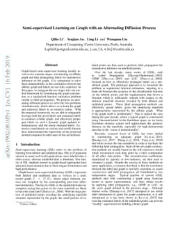 Semi-supervised Learning on Graph with an Alternating Diffusion Process