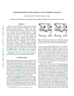 Online PCB Defect Detector On A New PCB Defect Dataset