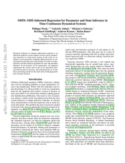 ODIN: ODE-Informed Regression for Parameter and State Inference in
  Time-Continuous Dynamical Systems