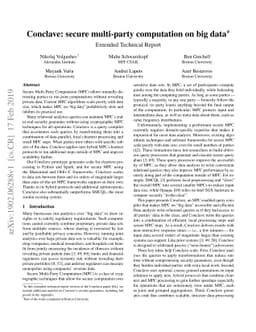 Conclave: secure multi-party computation on big data (extended TR)