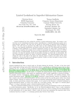Limited Lookahead in Imperfect-Information Games