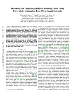Detecting and Diagnosing Incipient Building Faults Using Uncertainty
  Information from Deep Neural Networks