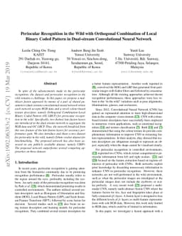 Periocular Recognition in the Wild with Orthogonal Combination of Local
  Binary Coded Pattern in Dual-stream Convolutional Neural Network