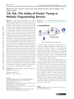 Tik-Tok: The Utility of Packet Timing in Website Fingerprinting Attacks