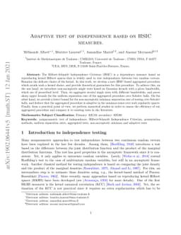 Adaptive test of independence based on HSIC measures