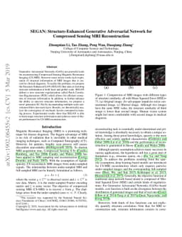 SEGAN: Structure-Enhanced Generative Adversarial Network for Compressed
  Sensing MRI Reconstruction