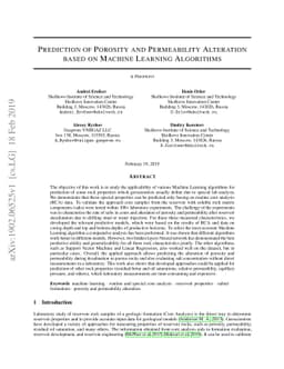 Prediction of Porosity and Permeability Alteration based on Machine
  Learning Algorithms