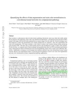 Quantifying the effects of data augmentation and stain color
  normalization in convolutional neural networks for computational pathology