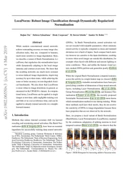 LocalNorm: Robust Image Classification through Dynamically Regularized
  Normalization