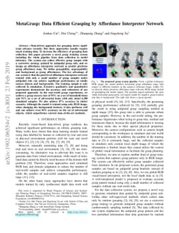 MetaGrasp: Data Efficient Grasping by Affordance Interpreter Network