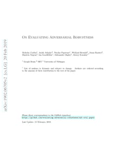 On Evaluating Adversarial Robustness