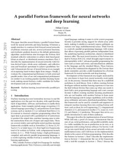 A parallel Fortran framework for neural networks and deep learning