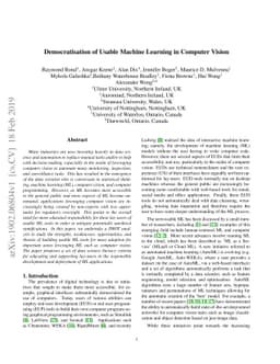Democratisation of Usable Machine Learning in Computer Vision