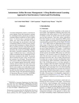 Autonomous Airline Revenue Management: A Deep Reinforcement Learning
  Approach to Seat Inventory Control and Overbooking
