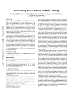 Evolutionary Neural AutoML for Deep Learning