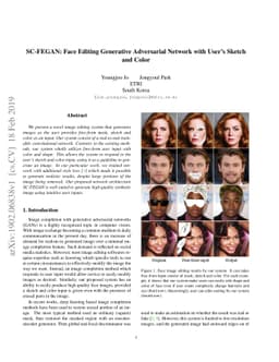 SC-FEGAN: Face Editing Generative Adversarial Network with User's Sketch
  and Color