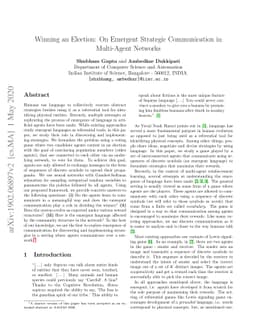 Winning an Election: On Emergent Strategic Communication in Multi-Agent
  Networks