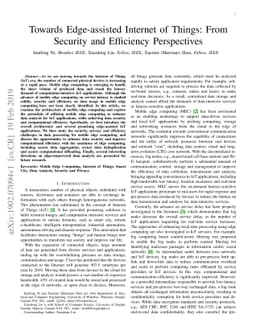 Towards Edge-assisted Internet of Things: From Security and Efficiency
  Perspectives