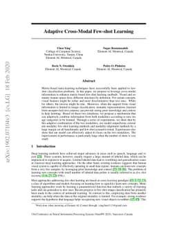 Adaptive Cross-Modal Few-Shot Learning